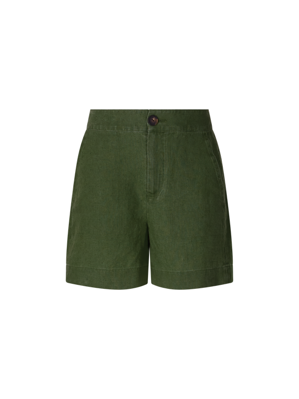 High-Waist Shorts Grün