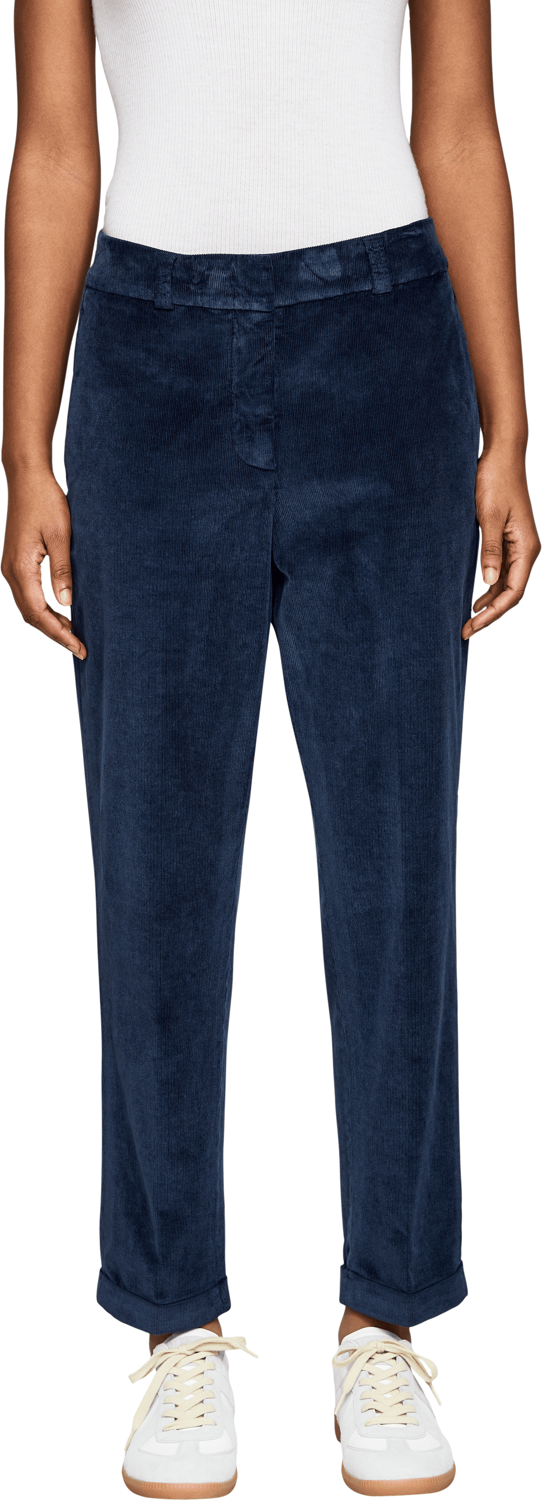 Peserico Cordhose Petrol, Frontansicht – UNGER.DE