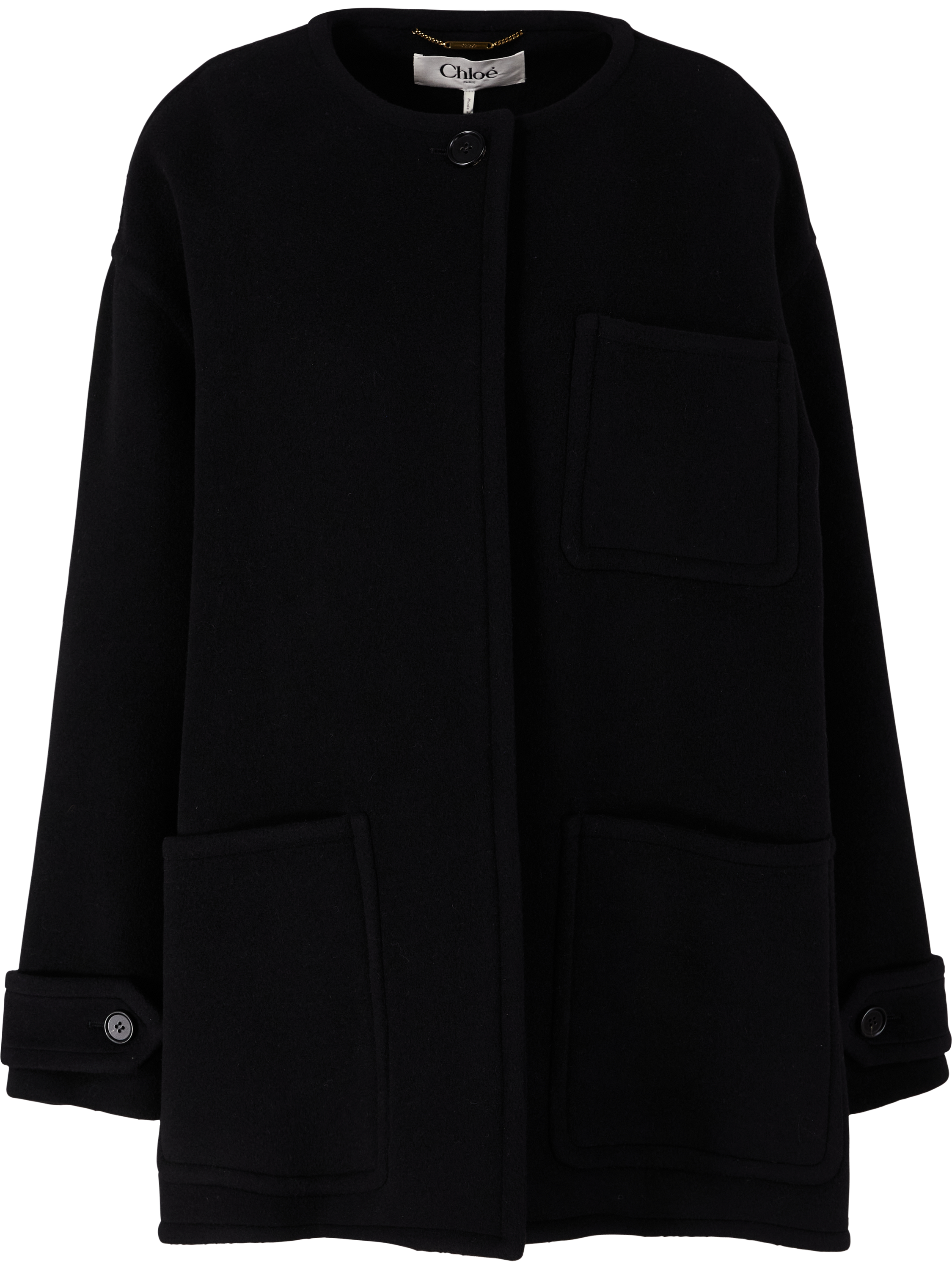 Chloé Oversize-Jacke aus Schurwolle Schwarz, Produktansicht – UNGER.DE