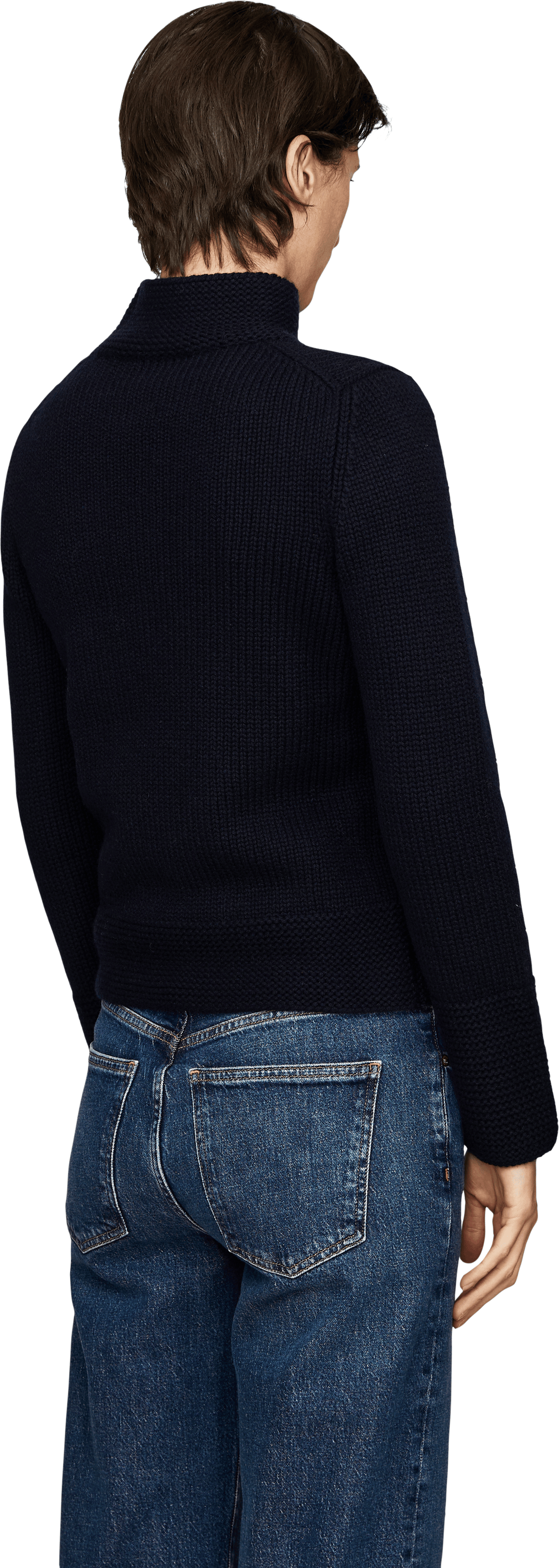Iris von Arnim 'Paily' Navy Cashmere Jumper, Back view – UNGER.DE