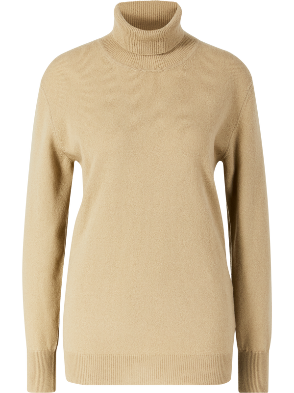 Cashmere-Pullover mit Rollkragen Beige