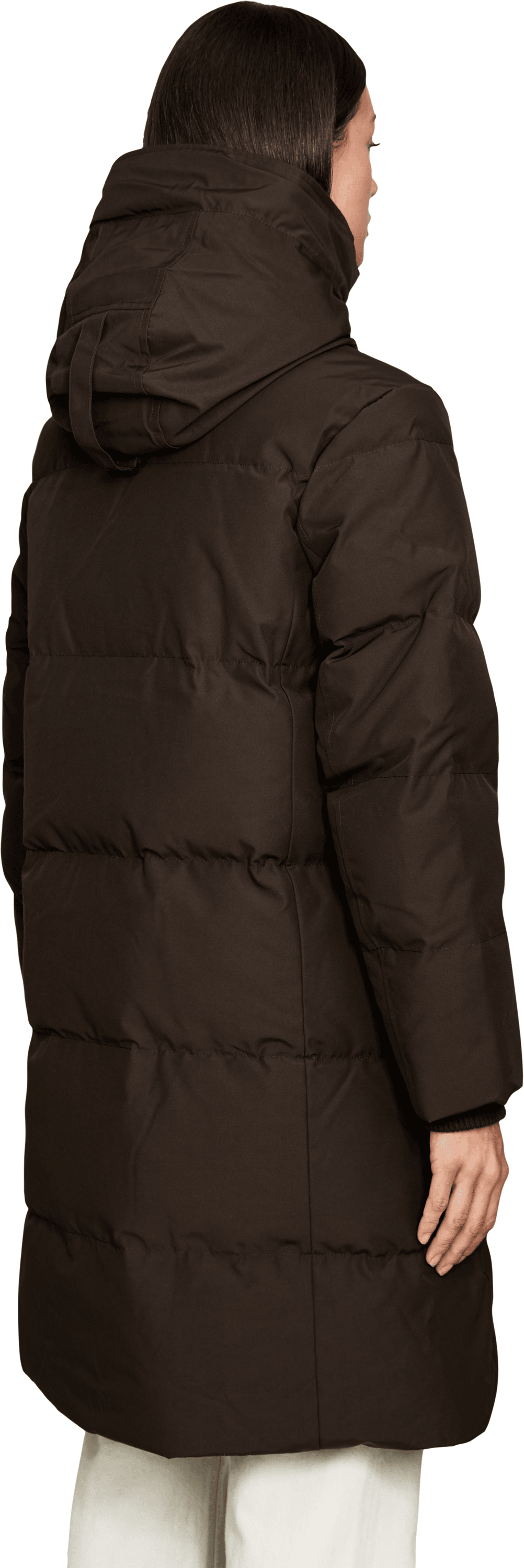 Canada Goose 'Louise' hooded down coat, dark brown, Back view – UNGER.DE