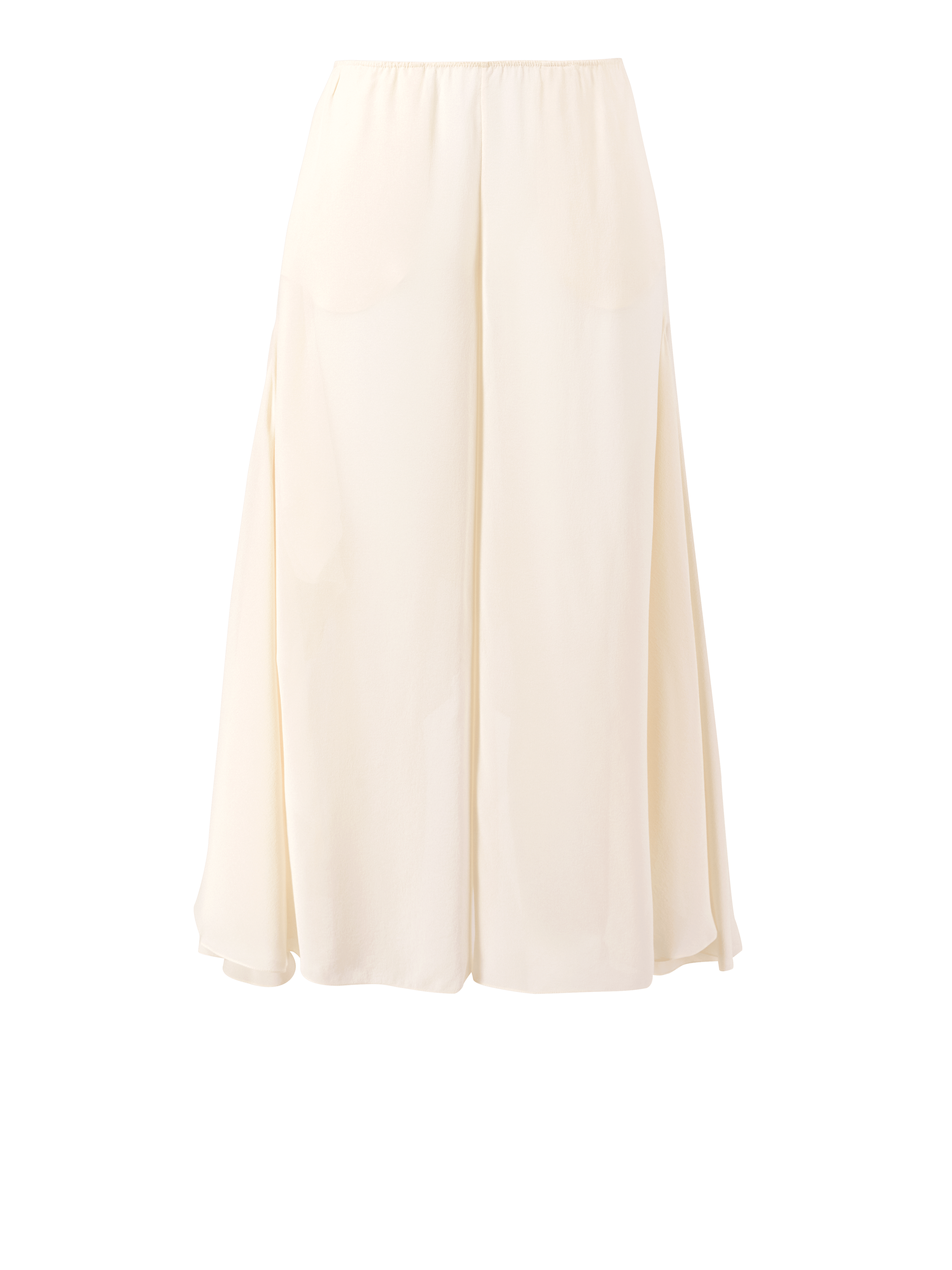 Fließende Hose aus Seidengeorgette Crème