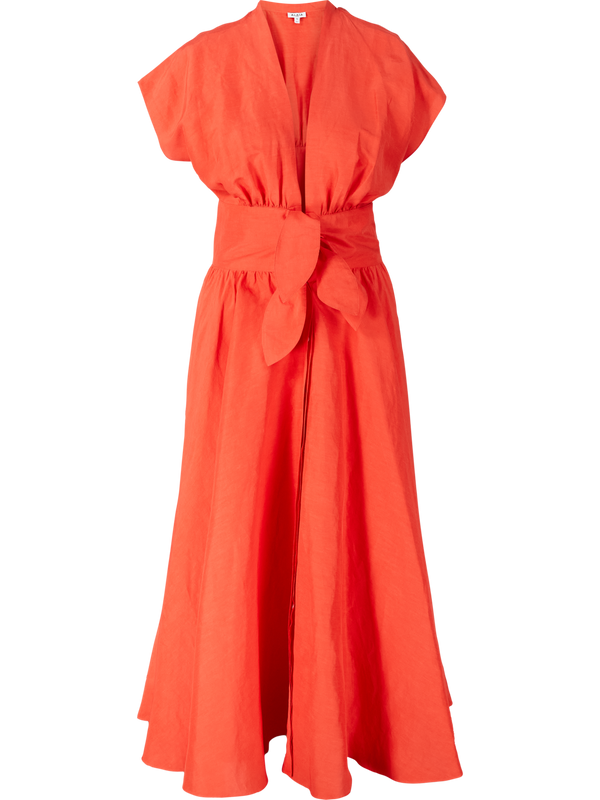Kleid mit Gürtel Rot