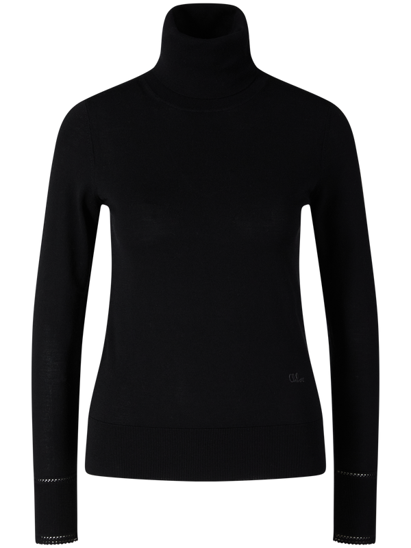 Black wool jumper with a turtleneck