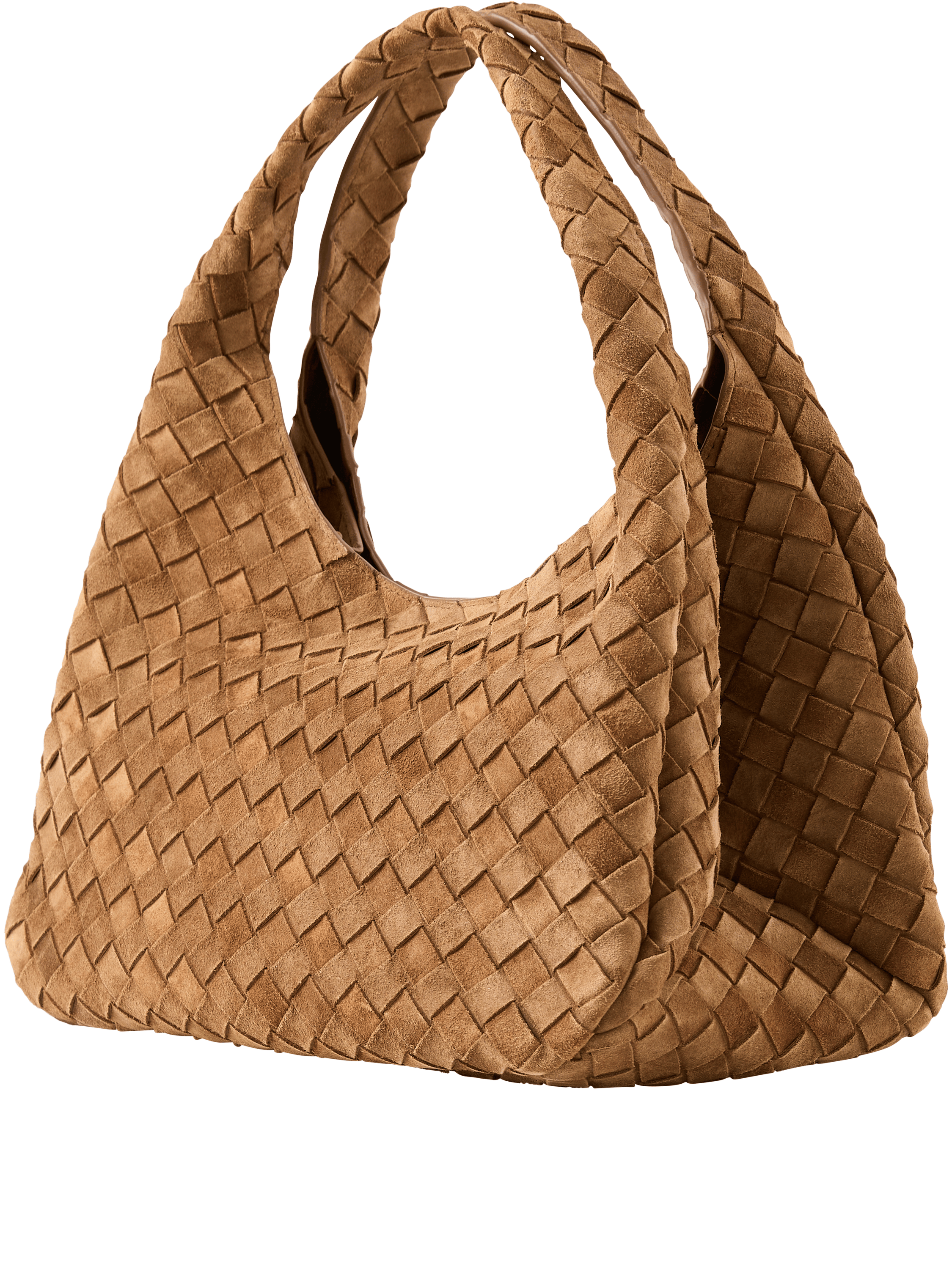Bottega Veneta 'Campana Medium' shoulder bag in Dark Caramel, Front view – UNGER.DE