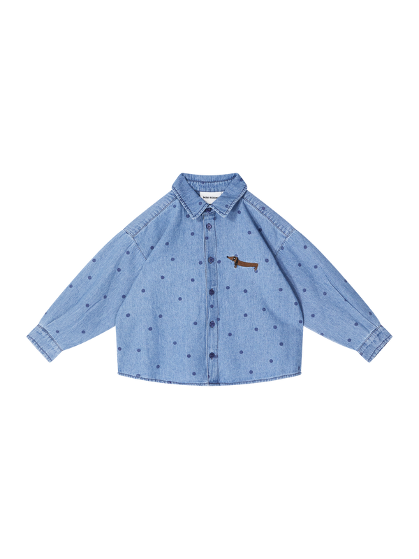 Gepunktetes Jeanshemd 'dots' Blau