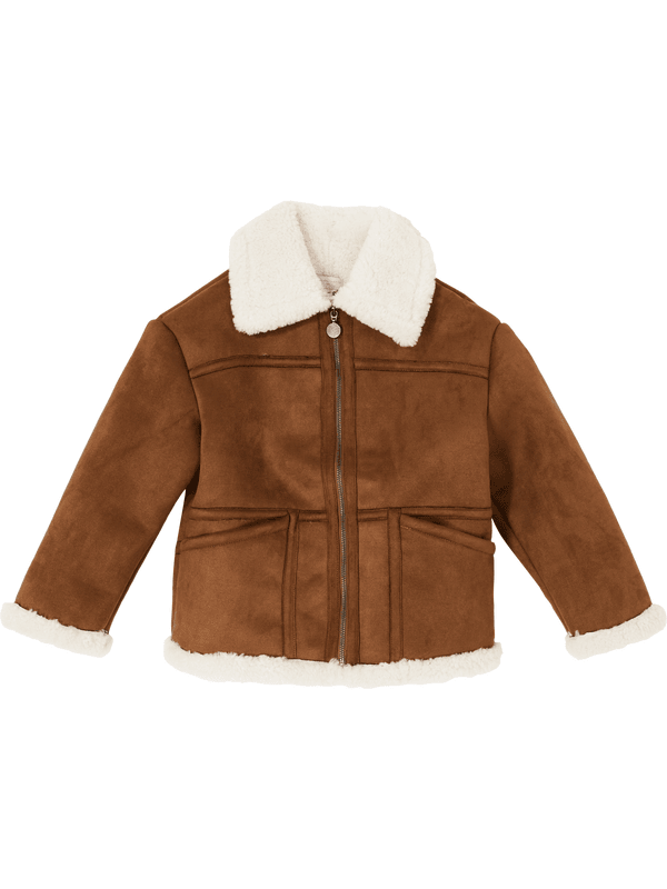 Jacke mit Teddyfleece Braun