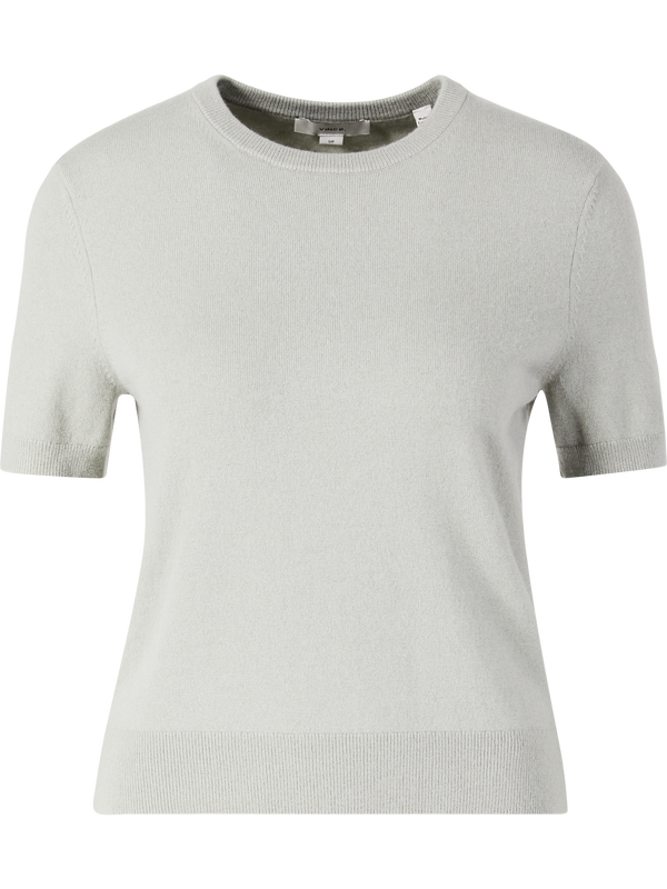 Short-sleeved wool-cashmere jumper mint
