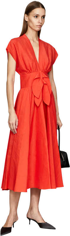 Kleid mit Gürtel Rot