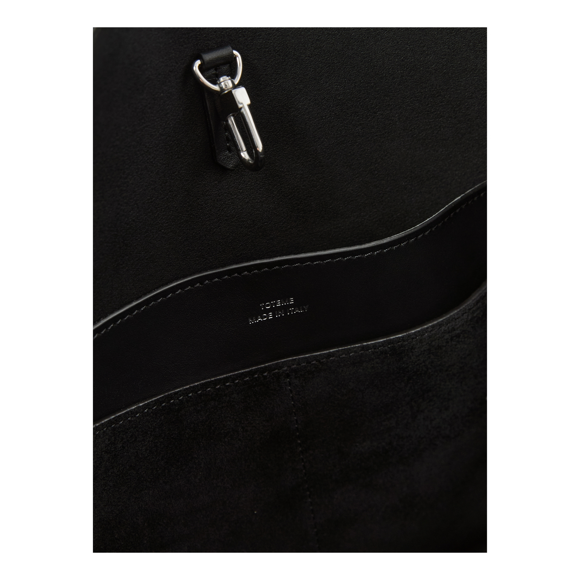 TOTEME Schultertasche 'Belted Medium' aus Rindsleder Schwarz, Detailansicht – UNGER.DE