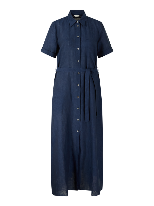 Blusenkleid 'Jesy' aus Leinen Blau