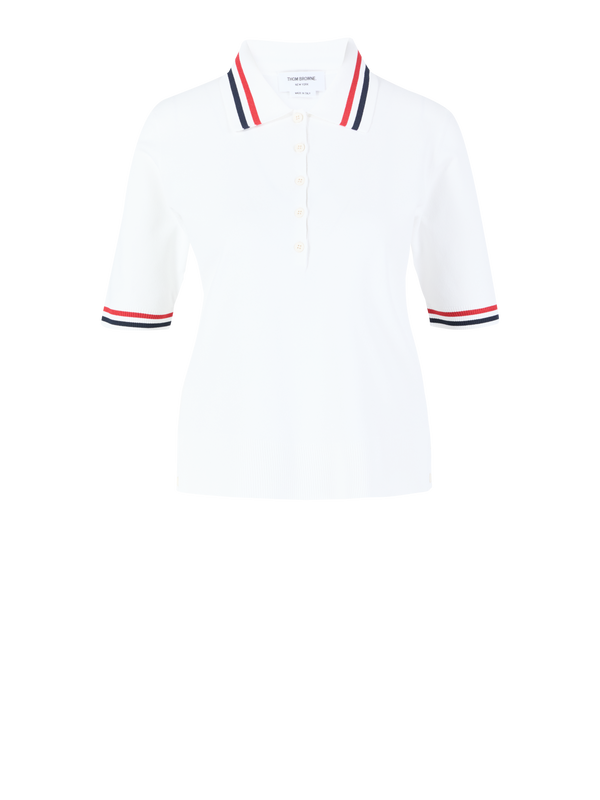 Poloshirt mit Streifen-Details Weiß