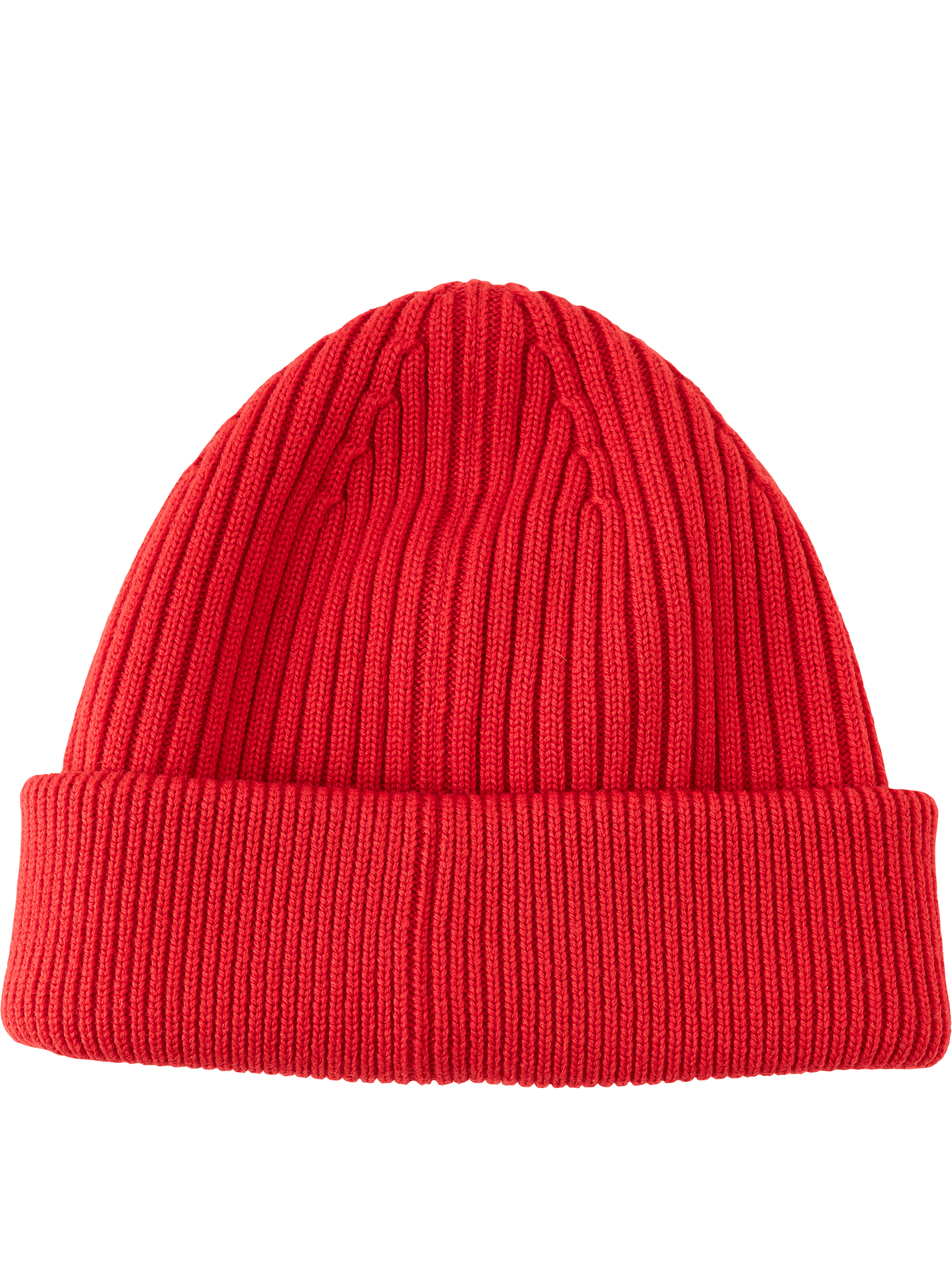 LOEWE Beanie-Mütze aus Wolle mit LOEWE-Stickerei Rot/Blau, Frontansicht – UNGER.DE