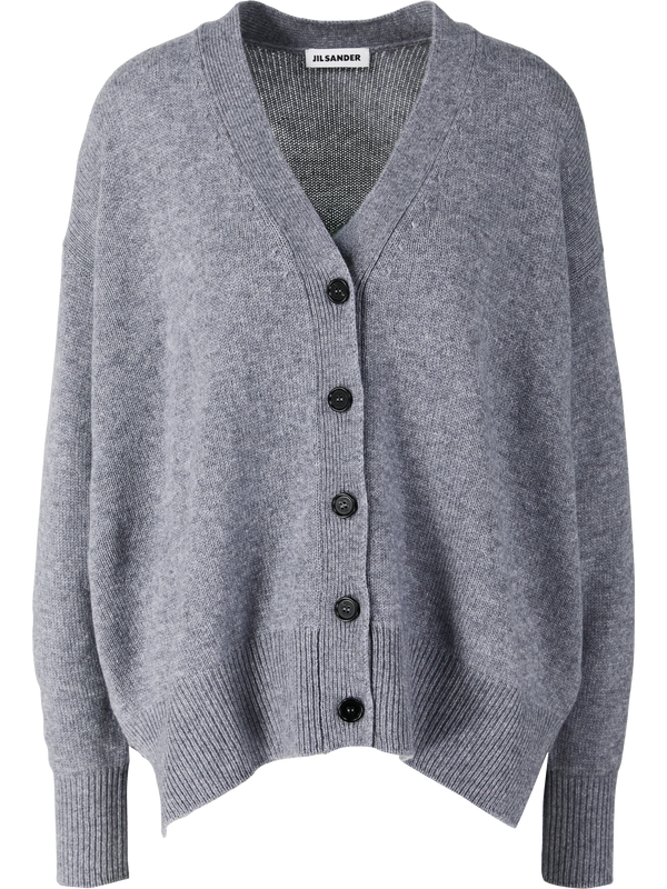Cashmere-Strickjacke Grau