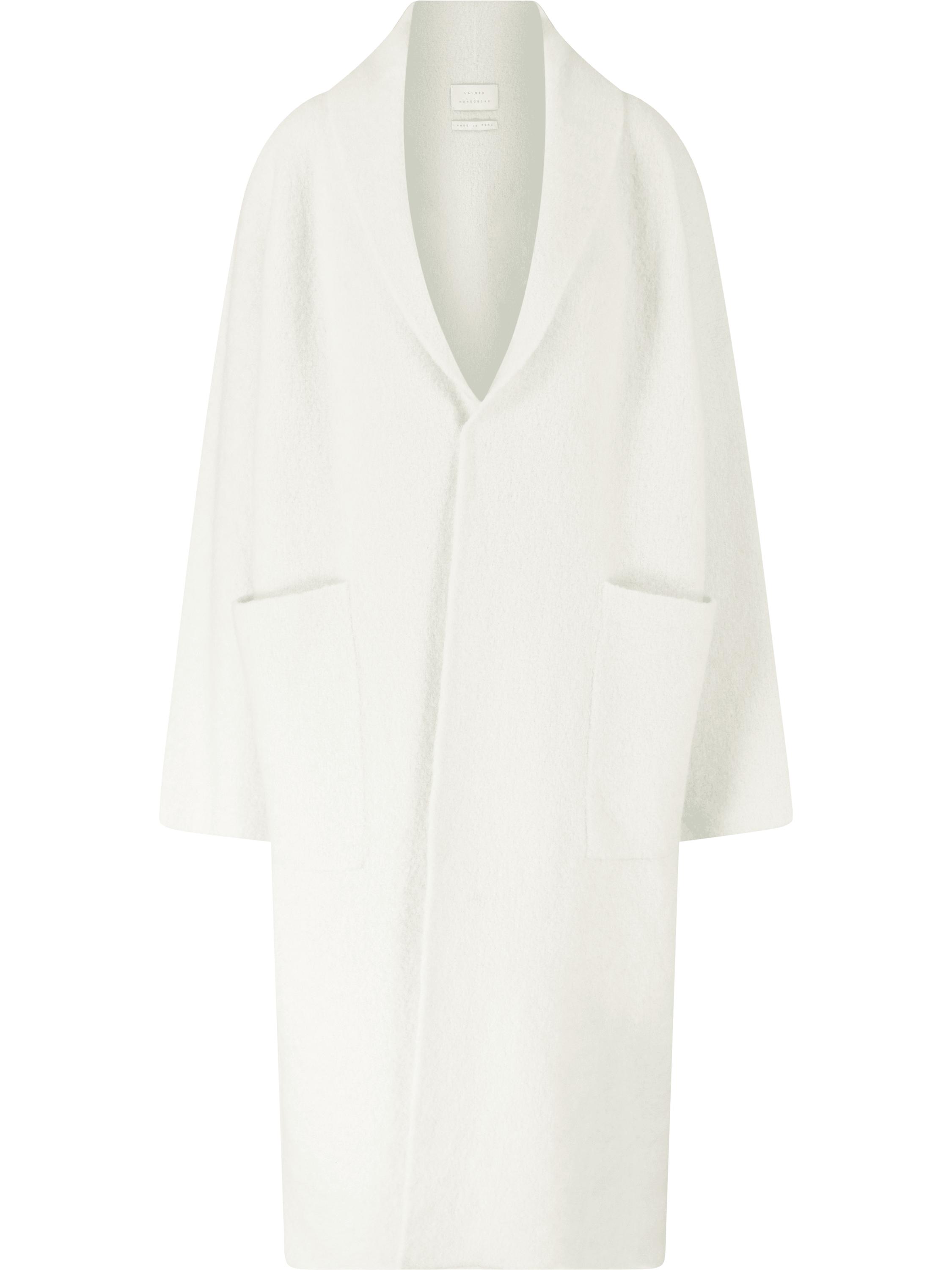 Alpaca wool knitted coat cream
