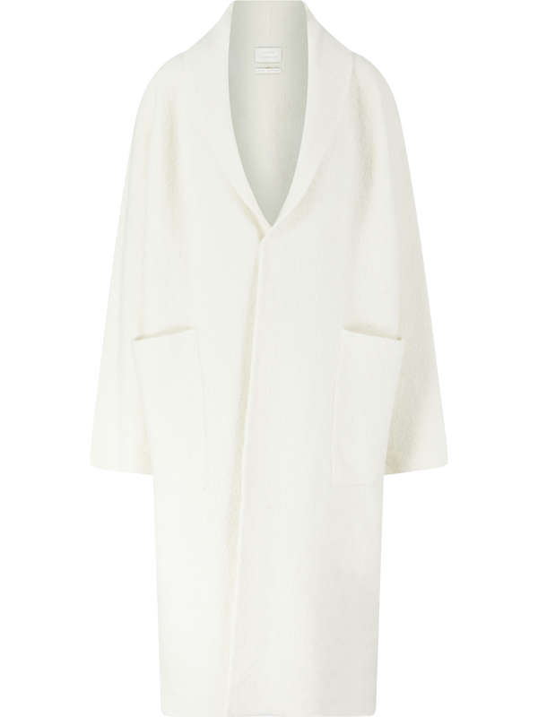 Alpaca wool knitted coat cream