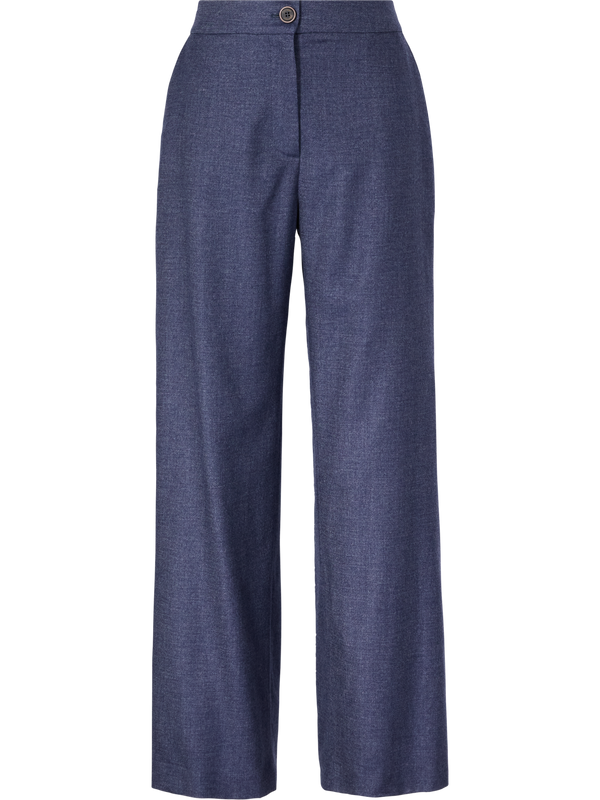 Weite Stoffhose aus Kid Cashmere Blau