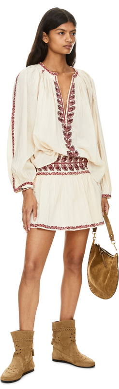 Minirock 'Picadilia' mit Stickerei Beige