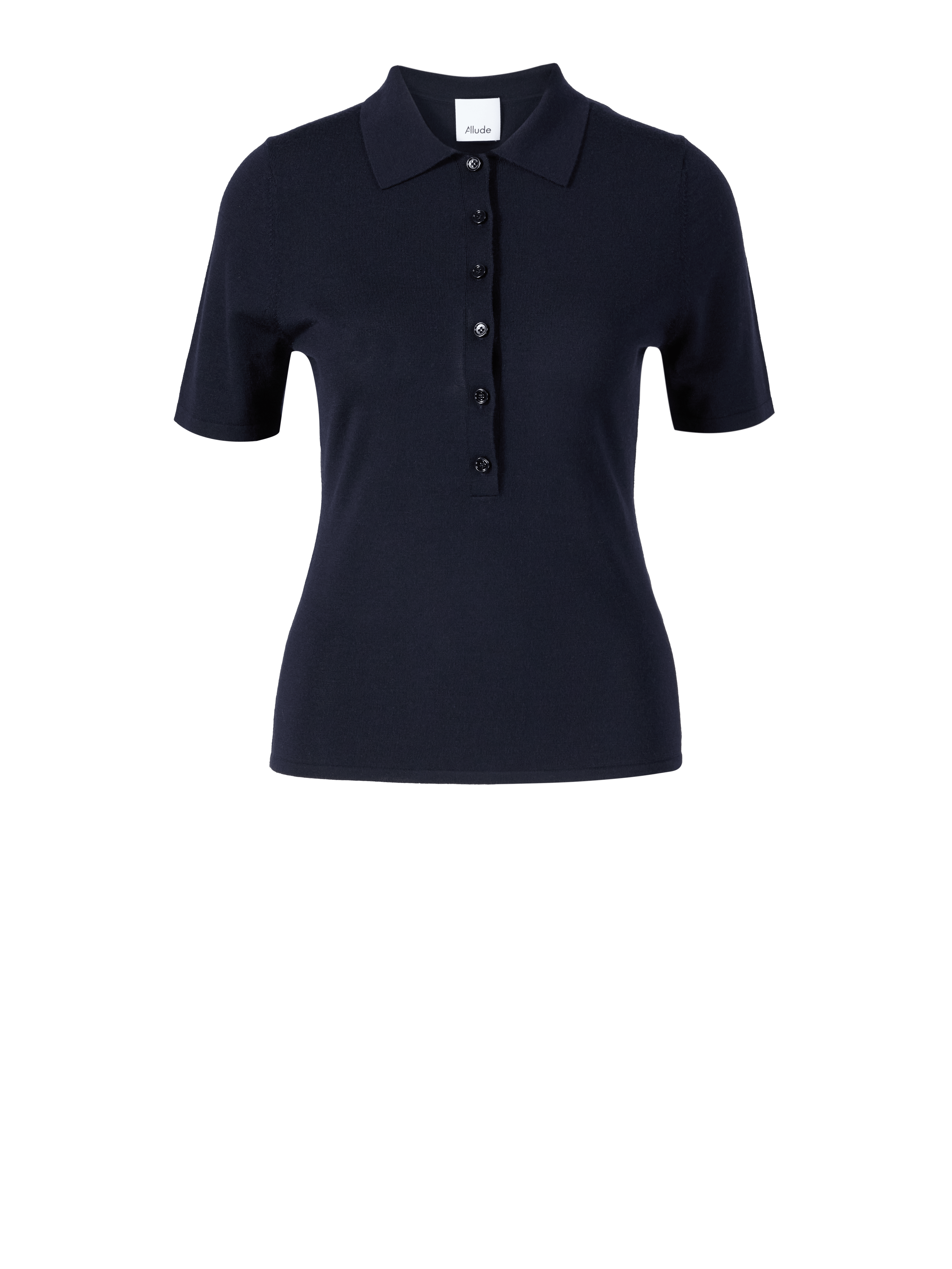 Polo-Wollpullover Marineblau