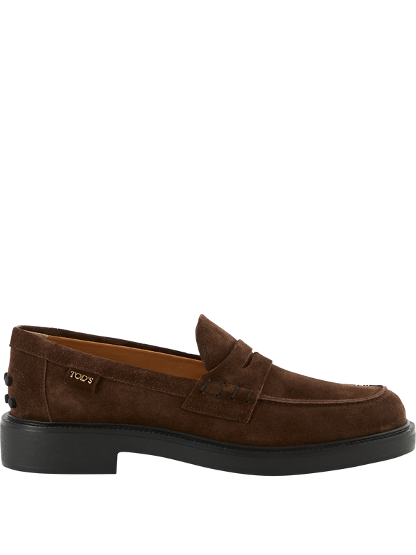Loafer aus Veloursleder Dunkelbraun