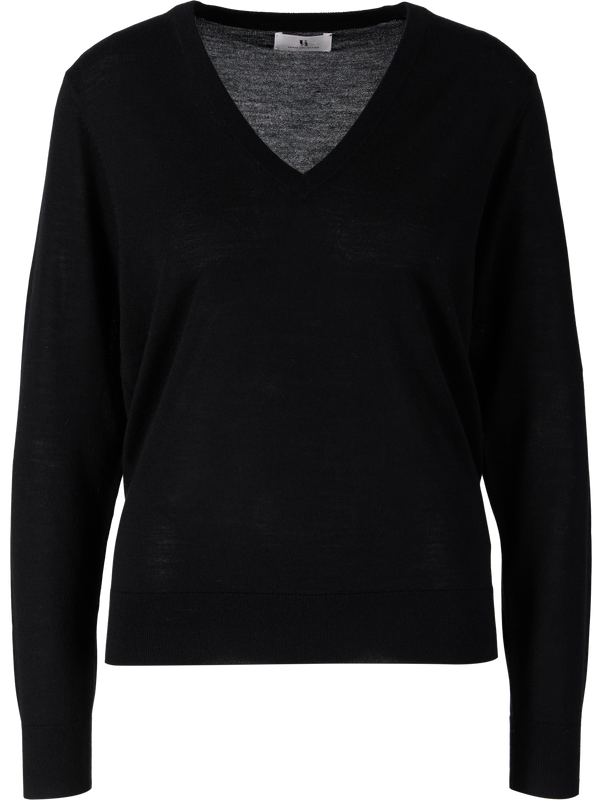 Woll-Cashmere-Seidenpullover Black