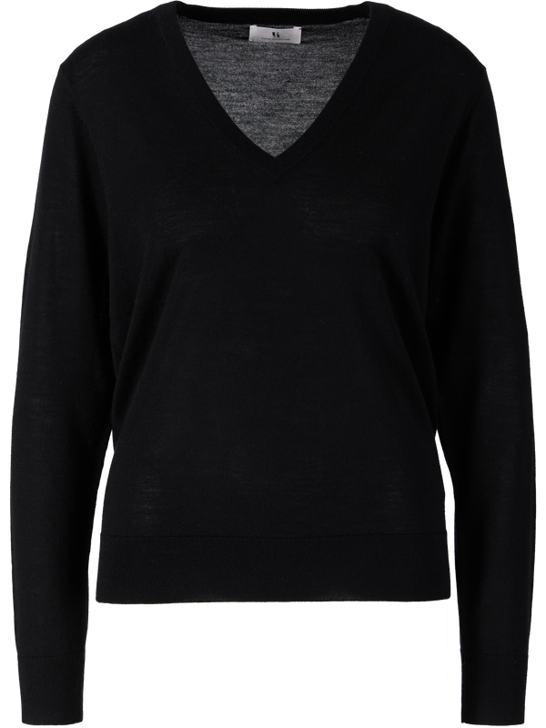 Wool, cashmere and silk jumper – Black