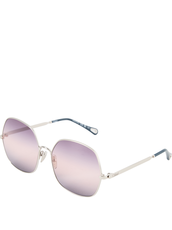 Sonnenbrille mit Logo Silber/Violett