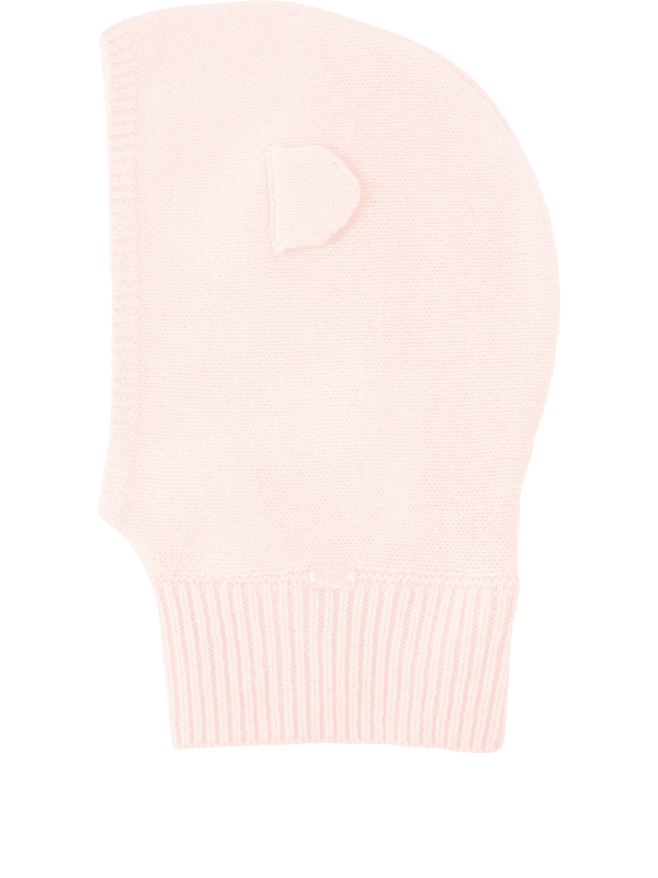 Cashmere-Balaklava mit Bärenohren Rosa