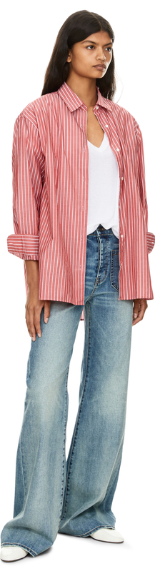 Gestreiftes Hemd 'Yorke' Rot