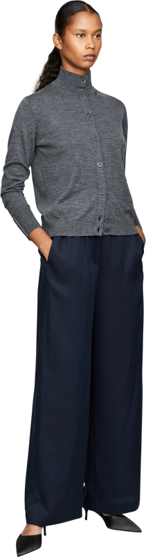 Strickjacke aus Schurwolle Grau