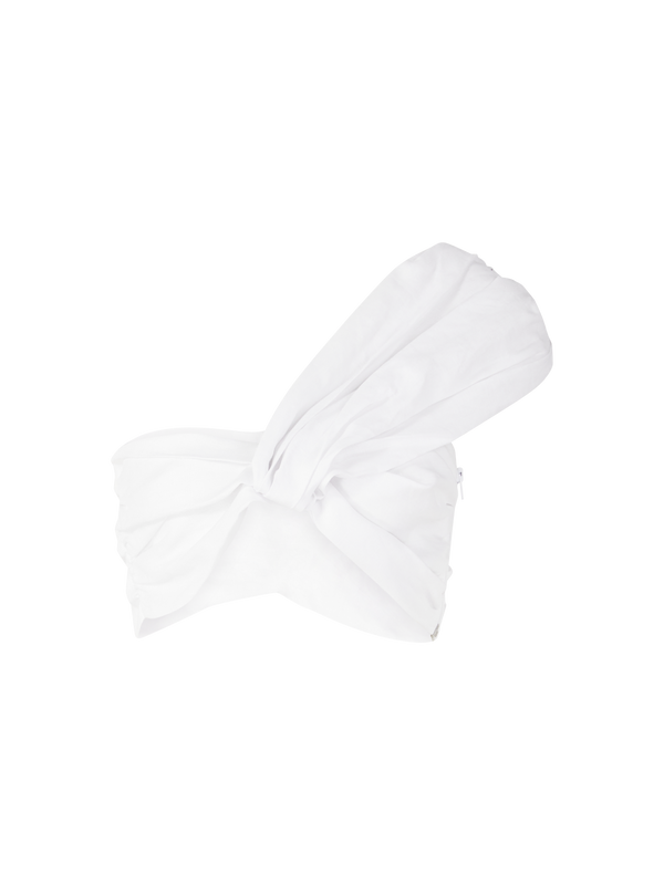 Crop-Top One-Shoulder 'Camil' Weiß