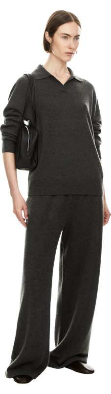 Cashmere-Polopullover 'Oashi' Anthrazit