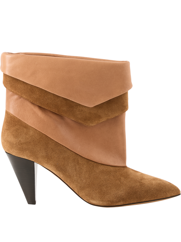 'Lyone' ankle boots in cognac-coloured lambskin