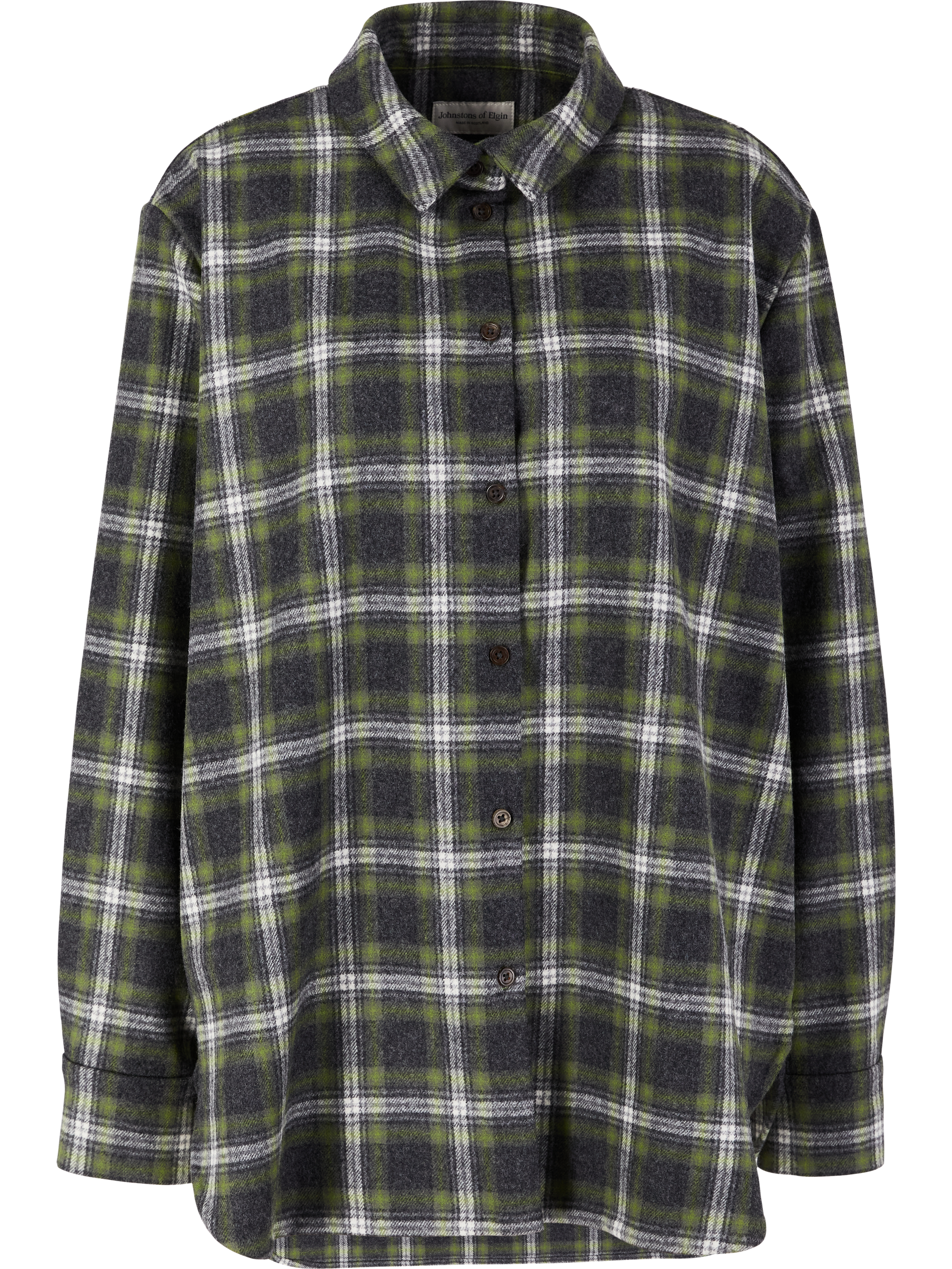 Johnstons of Elgin Kariertes Hemd 'Clanlass' aus Wolle und Cashmere Grün, Produktansicht – UNGER.DE