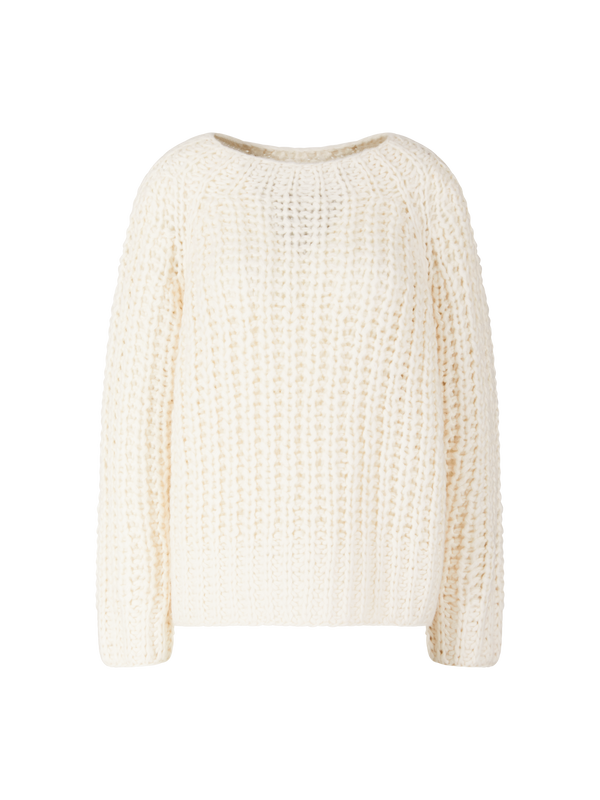 Handgestrickter Cashmere-Seidenpullover 'Valencia' Ecru