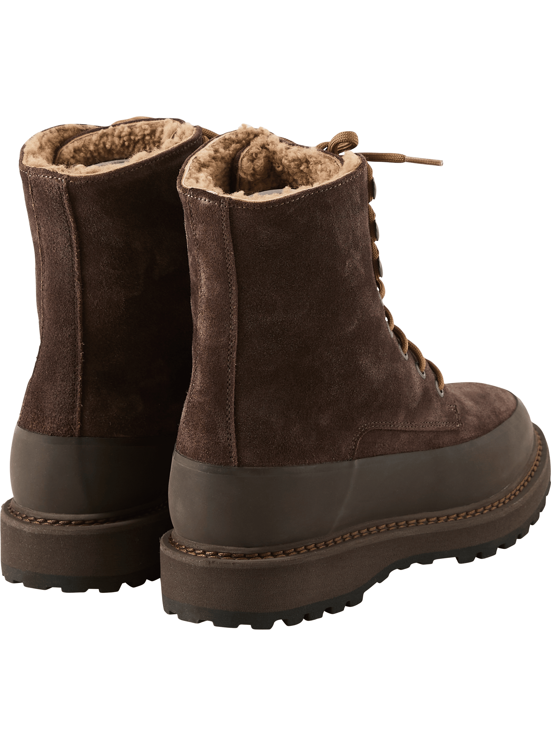 Le Monde Béryl Schnürstiefel 'Dolomite' aus Veloursleder Dunkelbraun, Detailansicht – UNGER.DE