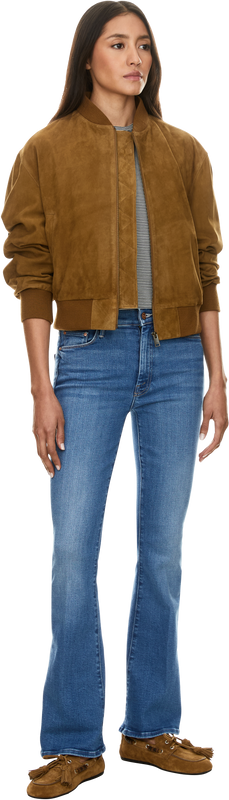 'Karen' leather jacket in olive green