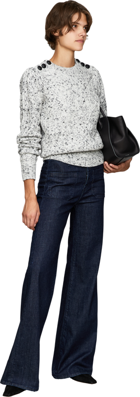 Mottled jumper 'Anastasia' with cable knit pattern grey 