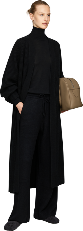 Long black cashmere cardigan