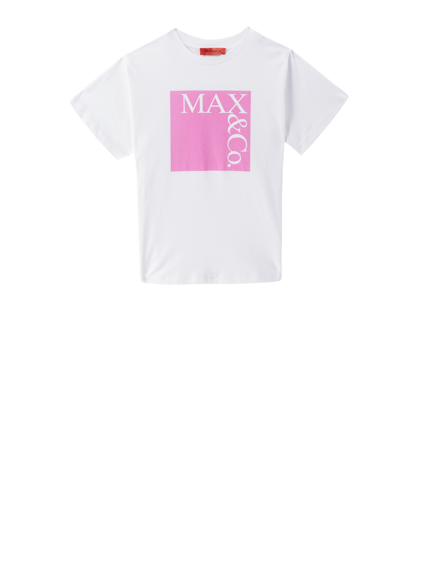 T-Shirt mit Logo-Print Weiß/Pink