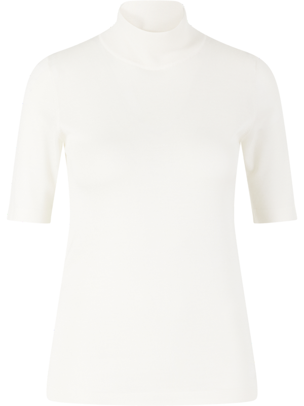 Short-sleeved cashmere and silk jumper cream