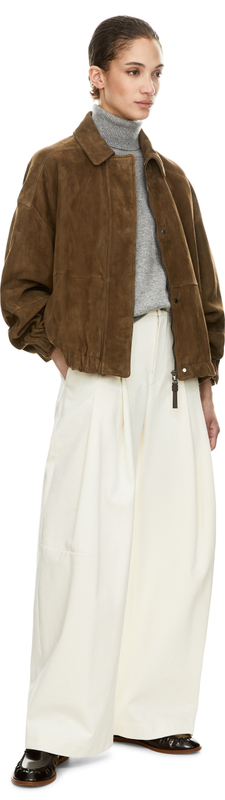 Cashmere-Rollkragenpullover mit Monili-Perlen Grau