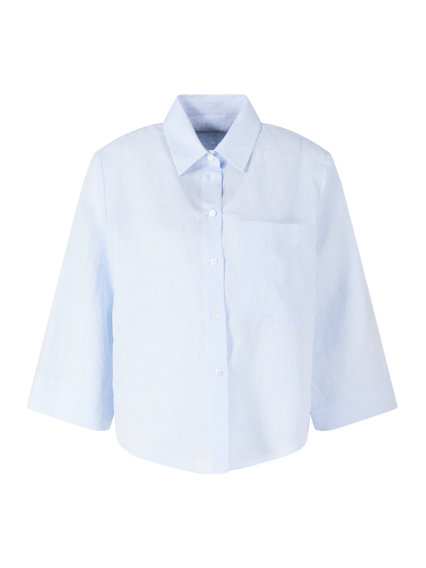 'Elly' Linen Blouse, Light Blue