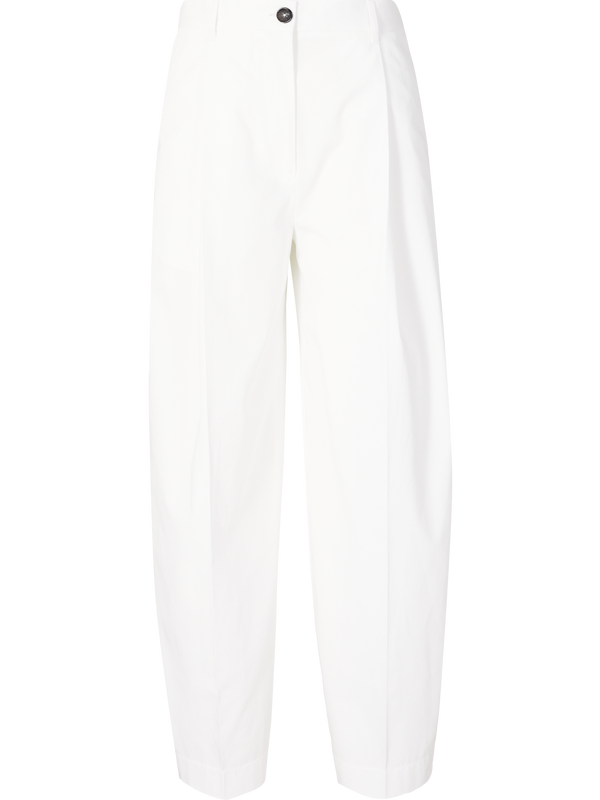 Wide-Leg Hose 'Single pleat' Weiß