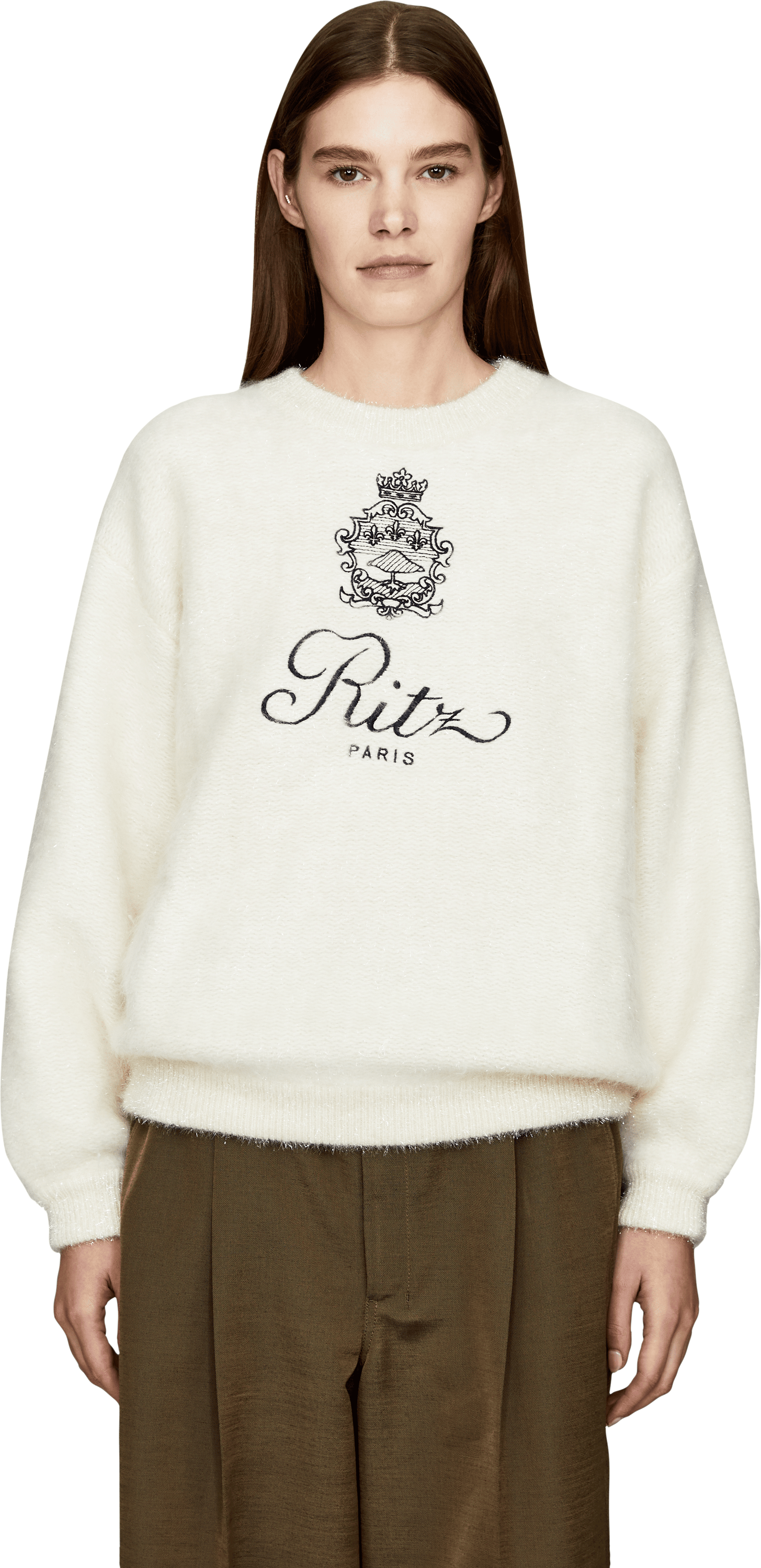 Frame Cashmere-Pullover 'Frame x Ritz Paris' Crème, Frontansicht – UNGER.DE