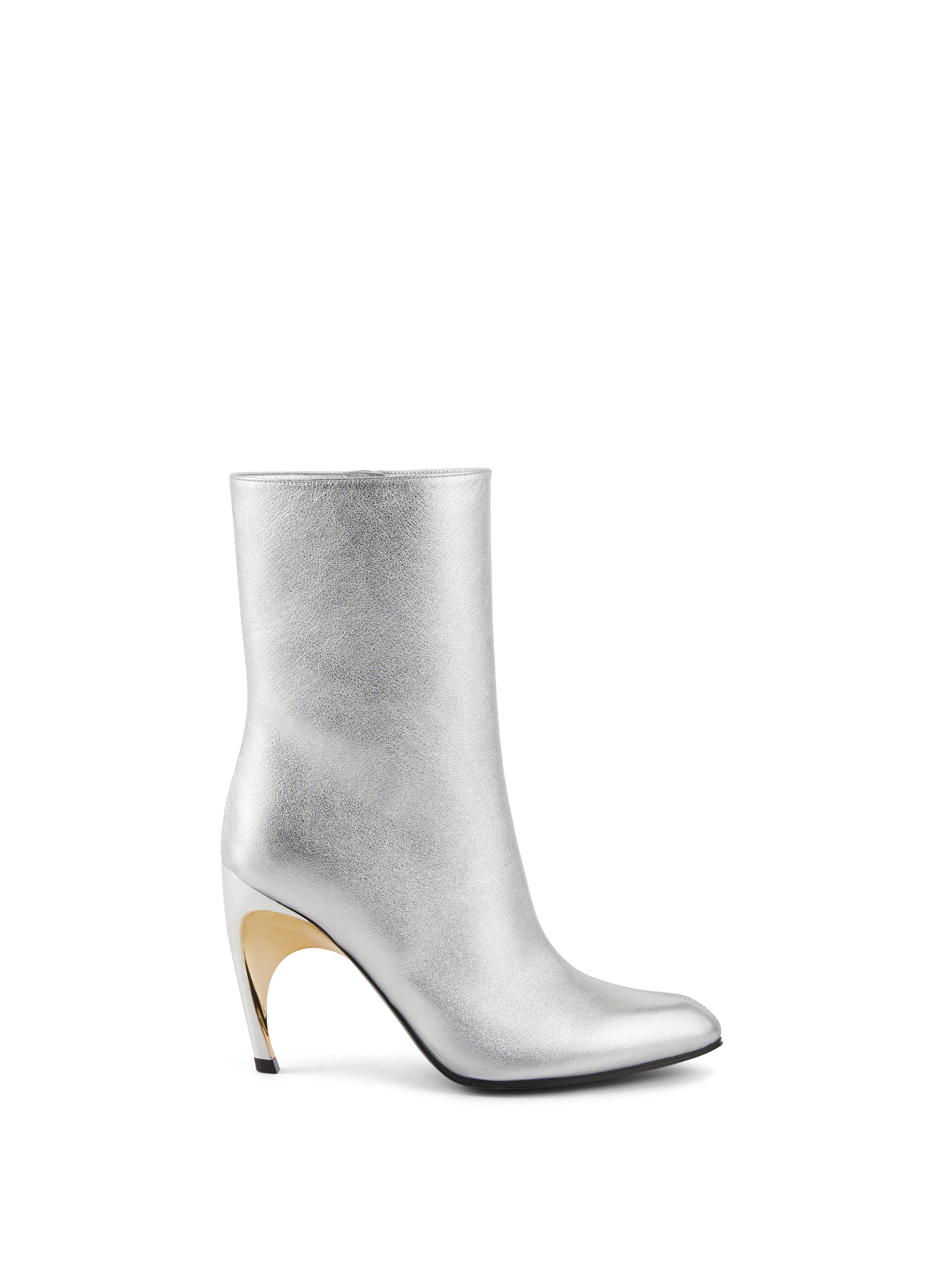 Stiefeletten mit Armadillo-Absatz Silber