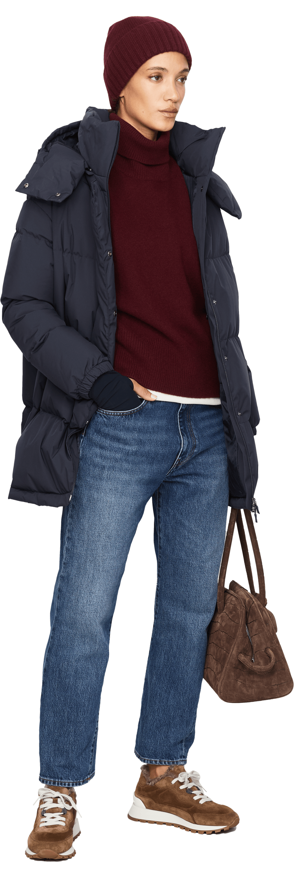 Herno Daunenjacke 'Laminar' Marineblau, Seitenansicht – UNGER.DE