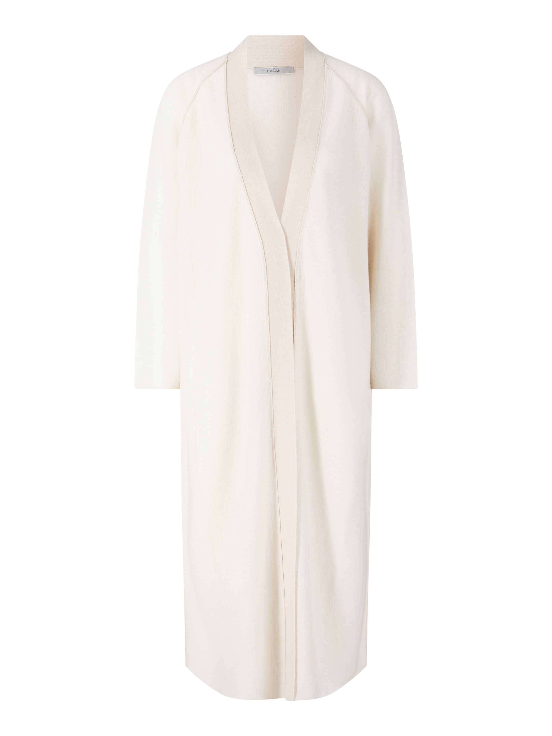 Lange Cashmere-Strickjacke Beige