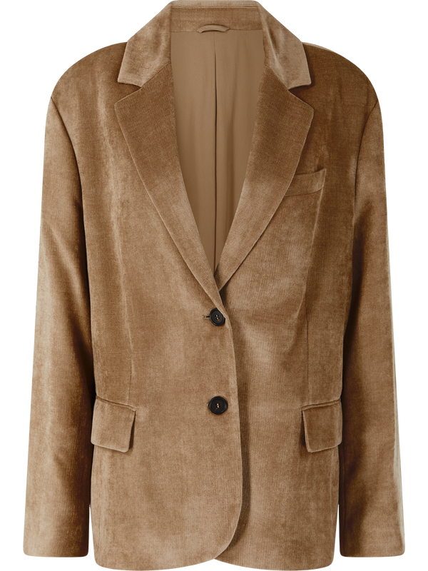 Blazer in fluid corduroy with Monili Beige